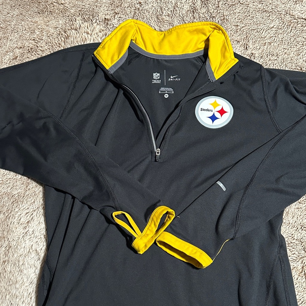Nike Dri-Fit Black and Yellow Steelers Quarter-Zip. Excellent condition.